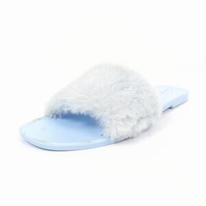 Circus by Sam Edelman Womens Shoes Baby Blue Everette Faux Fur Slippers Size 8